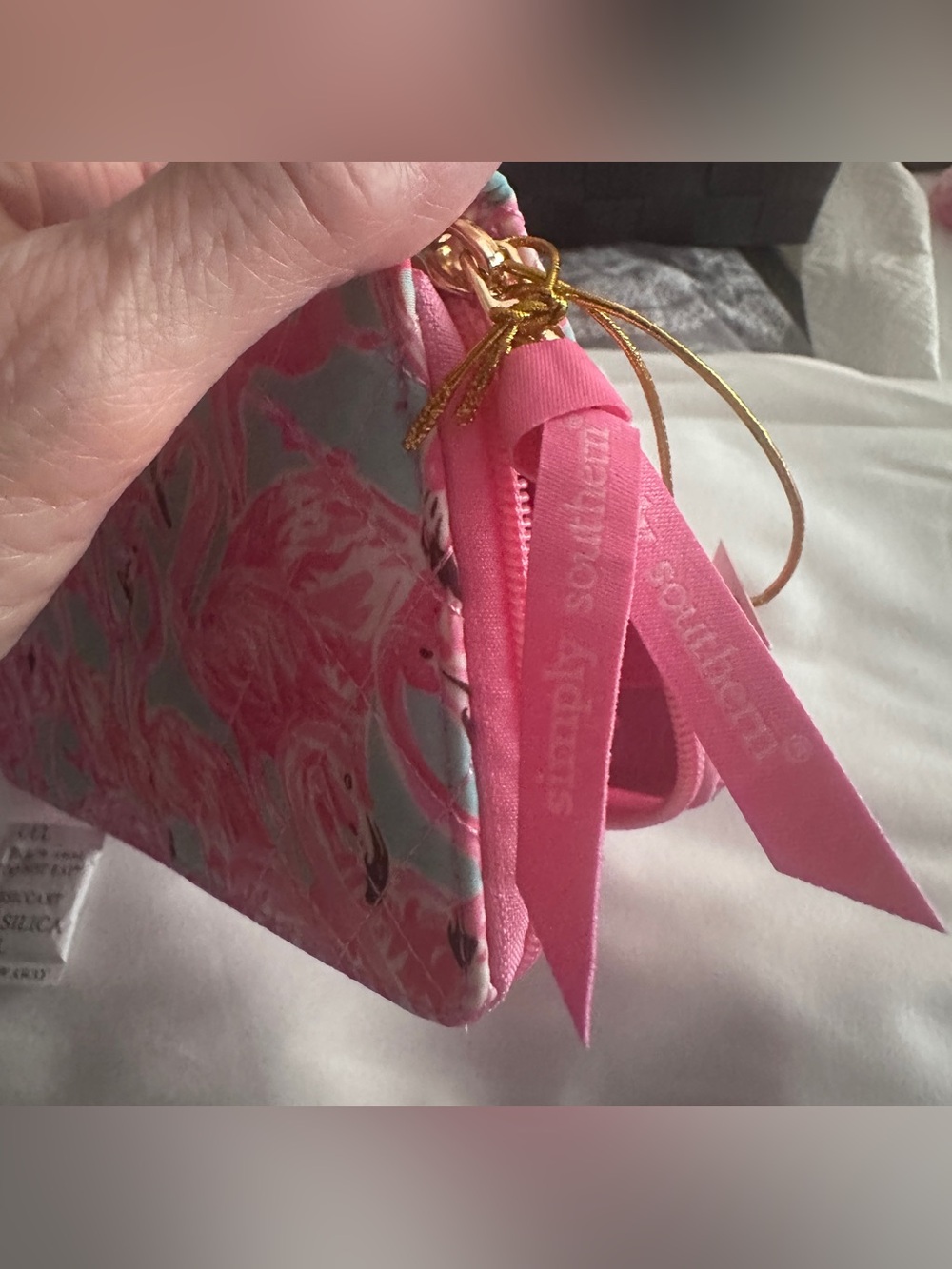 Simply Southern Pink Flamingo Quilted Card Holder Wallet with Aqua Accents {NWT} - Picture 7 of 7